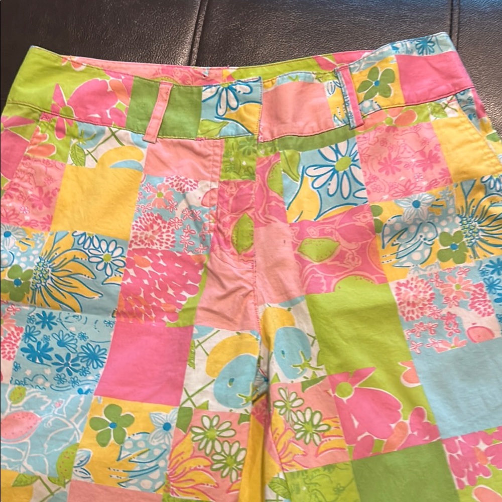 Lilly Pulitzer Pink and Green Straight Leg Capri - Picture 4 of 7